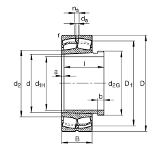 {ĝLS 22315-E1-K-T41A + AHX2315G,  DIN 635-2 ˜ʵҪߴ, F׺ж