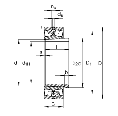 {ĝLS 230/670-B-K-MB + AH30/670A,  DIN 635-2 ˜ʵҪߴ, F׺ж